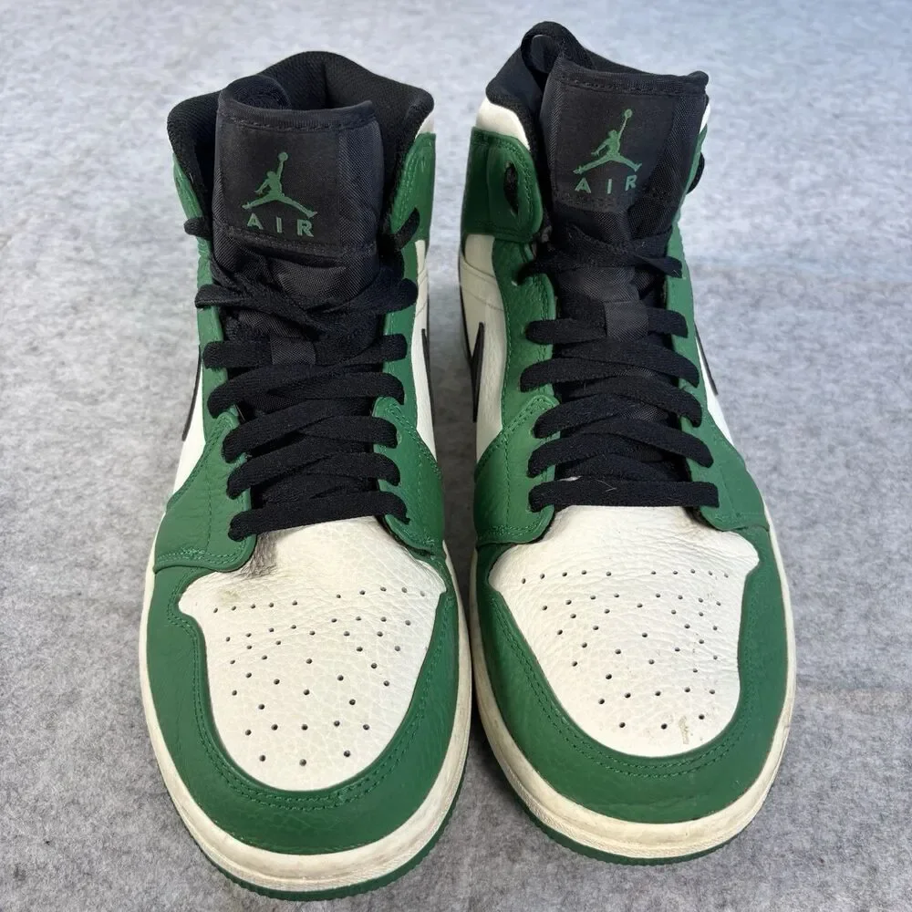 852542-301 - Mens 10 / Womens 11.5 Nike Air Jordan 1 Mid SE Pine Green Sneakers